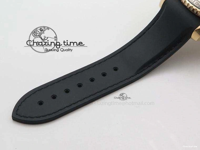 0108 Bright Planet Ocean Professional Rose Gold Liquid Metal V6F 45mm on Black Rubber Strap A 8287